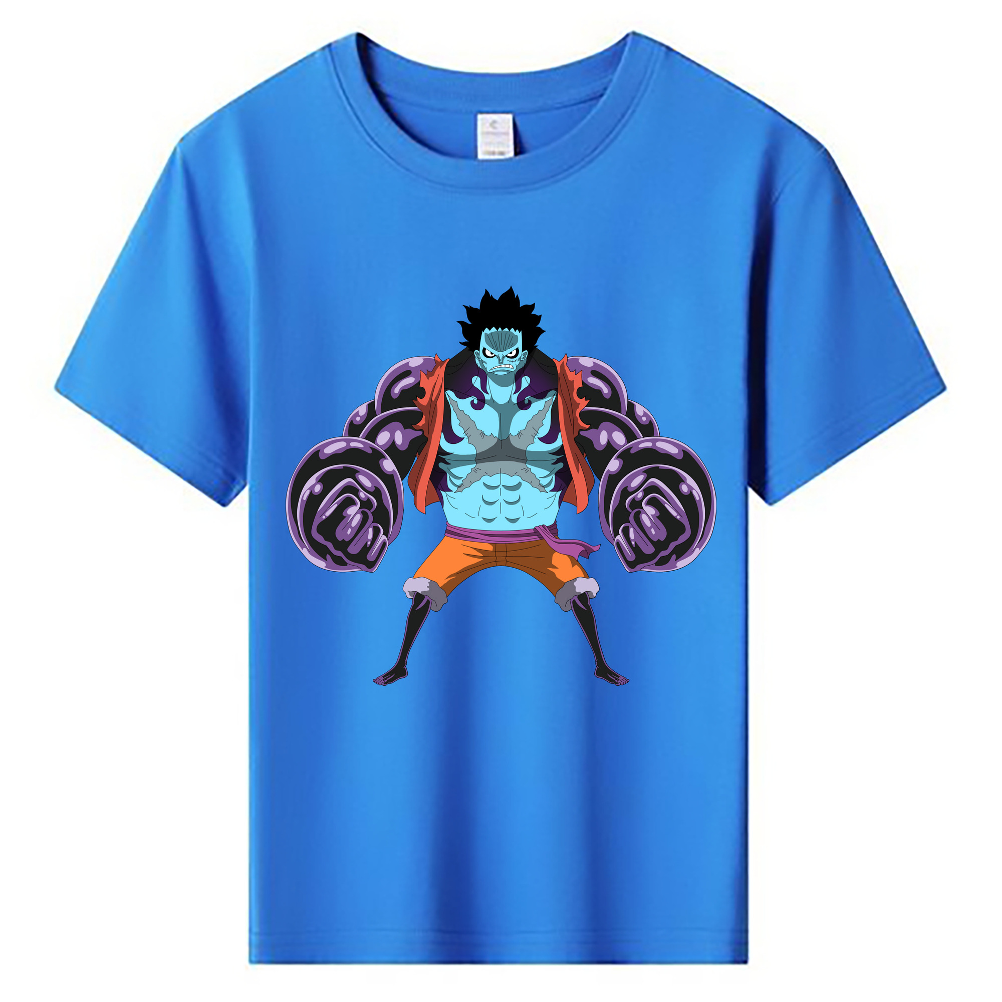 ワンピース モンキー・D・ルフィ ONE PIECE Monkey D. Luffy 綿100％キッズTシャツ（フロントプリント）